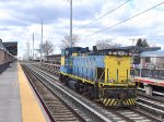 MP15AC # 166 heading solo westbound away from the NHP station 